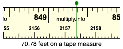 70.78 feet on a tape measure