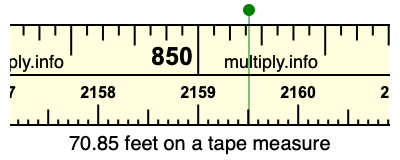 70.85 feet on a tape measure