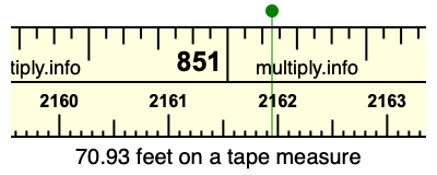 70.93 feet on a tape measure