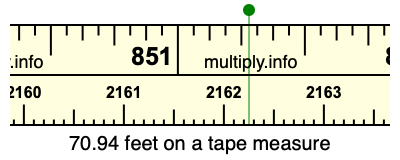 70.94 feet on a tape measure