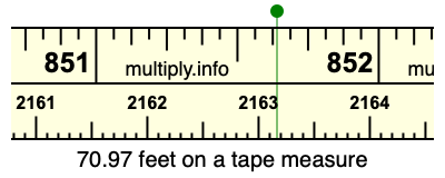 70.97 feet on a tape measure