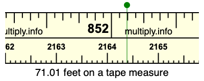 71.01 feet on a tape measure