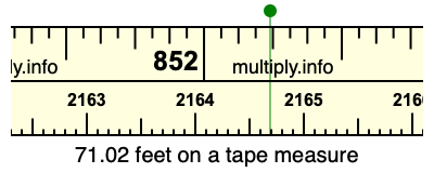 71.02 feet on a tape measure