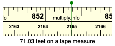 71.03 feet on a tape measure