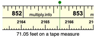 71.05 feet on a tape measure