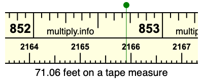 71.06 feet on a tape measure