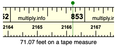 71.07 feet on a tape measure