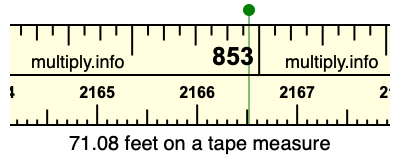71.08 feet on a tape measure
