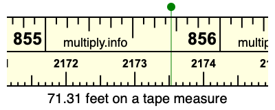 71.31 feet on a tape measure