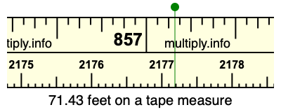 71.43 feet on a tape measure