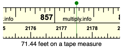 71.44 feet on a tape measure