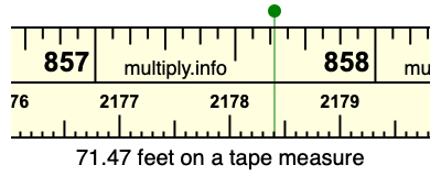 71.47 feet on a tape measure