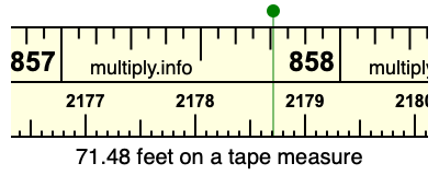 71.48 feet on a tape measure
