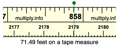 71.49 feet on a tape measure