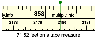 71.52 feet on a tape measure