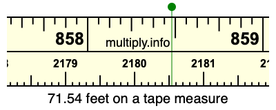 71.54 feet on a tape measure