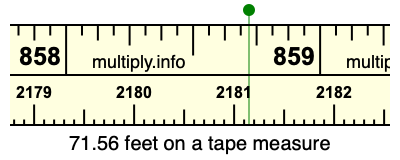 71.56 feet on a tape measure