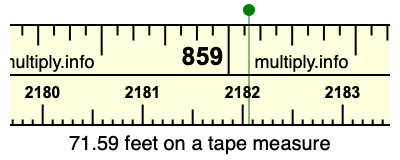 71.59 feet on a tape measure
