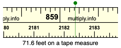 71.6 feet on a tape measure