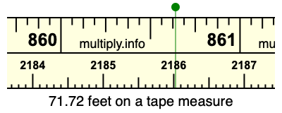 71.72 feet on a tape measure