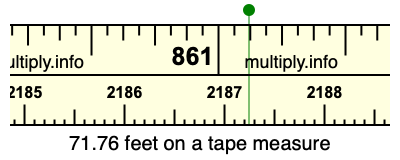 71.76 feet on a tape measure