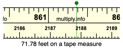71.78 feet on a tape measure