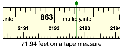 71.94 feet on a tape measure