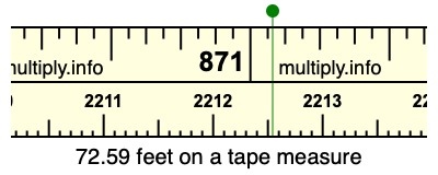 72.59 feet on a tape measure