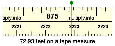 72.93 feet on a tape measure