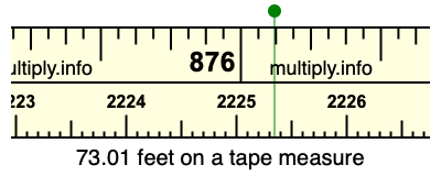 73.01 feet on a tape measure