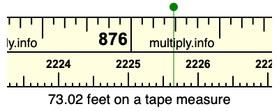 73.02 feet on a tape measure