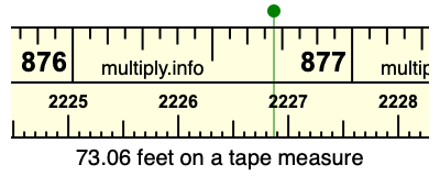 73.06 feet on a tape measure