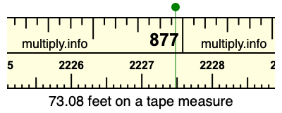 73.08 feet on a tape measure