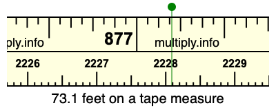 73.1 feet on a tape measure