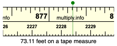 73.11 feet on a tape measure