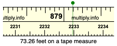 73.26 feet on a tape measure