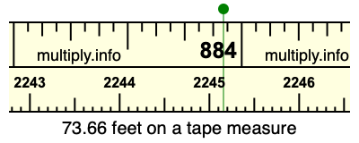 73.66 feet on a tape measure