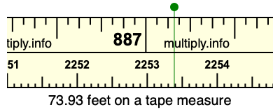 73.93 feet on a tape measure