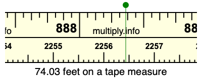 74.03 feet on a tape measure