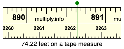 74.22 feet on a tape measure