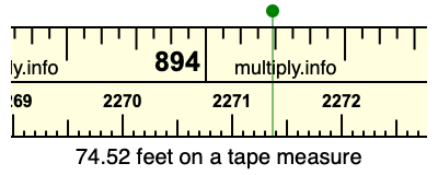 74.52 feet on a tape measure