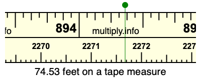 74.53 feet on a tape measure