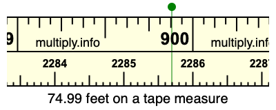 74.99 feet on a tape measure
