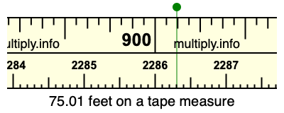 75.01 feet on a tape measure