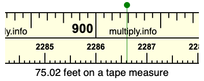 75.02 feet on a tape measure