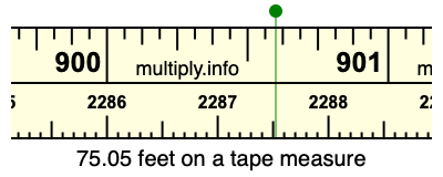75.05 feet on a tape measure
