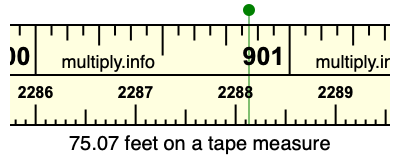 75.07 feet on a tape measure