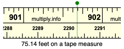 75.14 feet on a tape measure