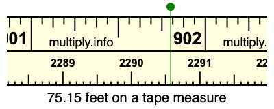 75.15 feet on a tape measure