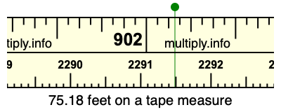 75.18 feet on a tape measure